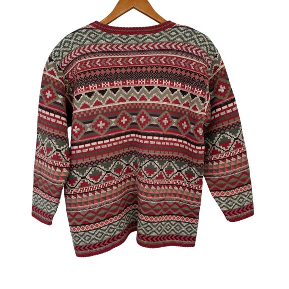 SIGRID OLSEN Sweater Size S Relaxed Geometric Winter Classic - Picture 6 of 10